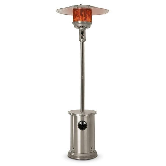 AspectLiving Patio Heater with Table 48,000 BTU Output Electronic Ignition System with Wheels- Stainless Steel