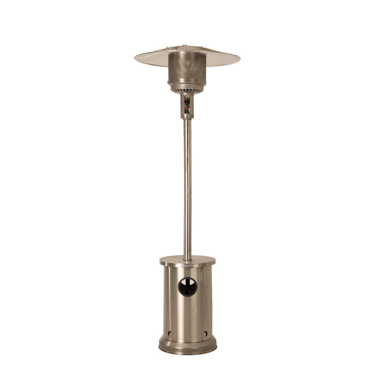 AspectLiving Patio Heater with Table 48,000 BTU Output Electronic Ignition System with Wheels- Stainless Steel