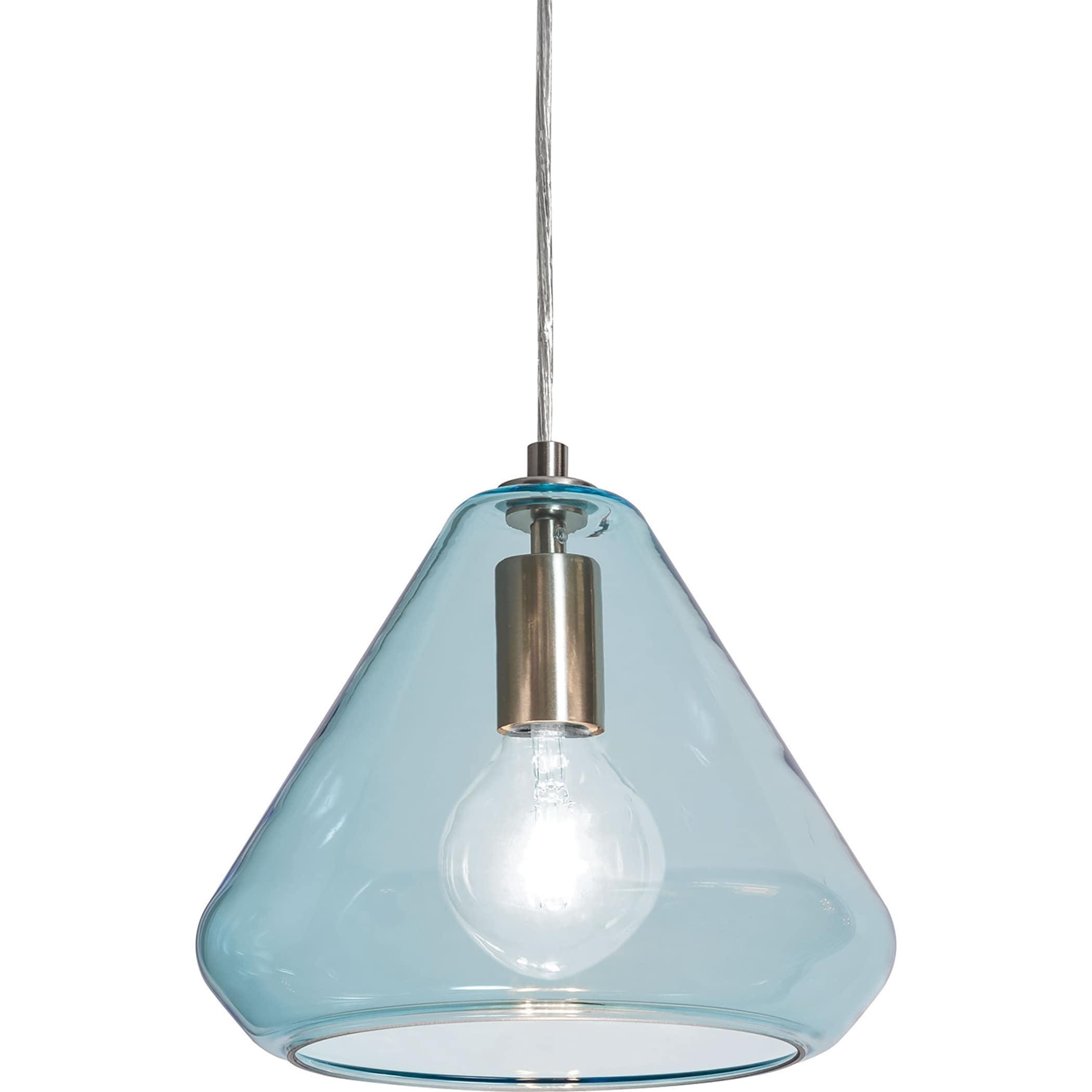 Satin Nickel 8'' Mini Pendant with Clear Glass Shade