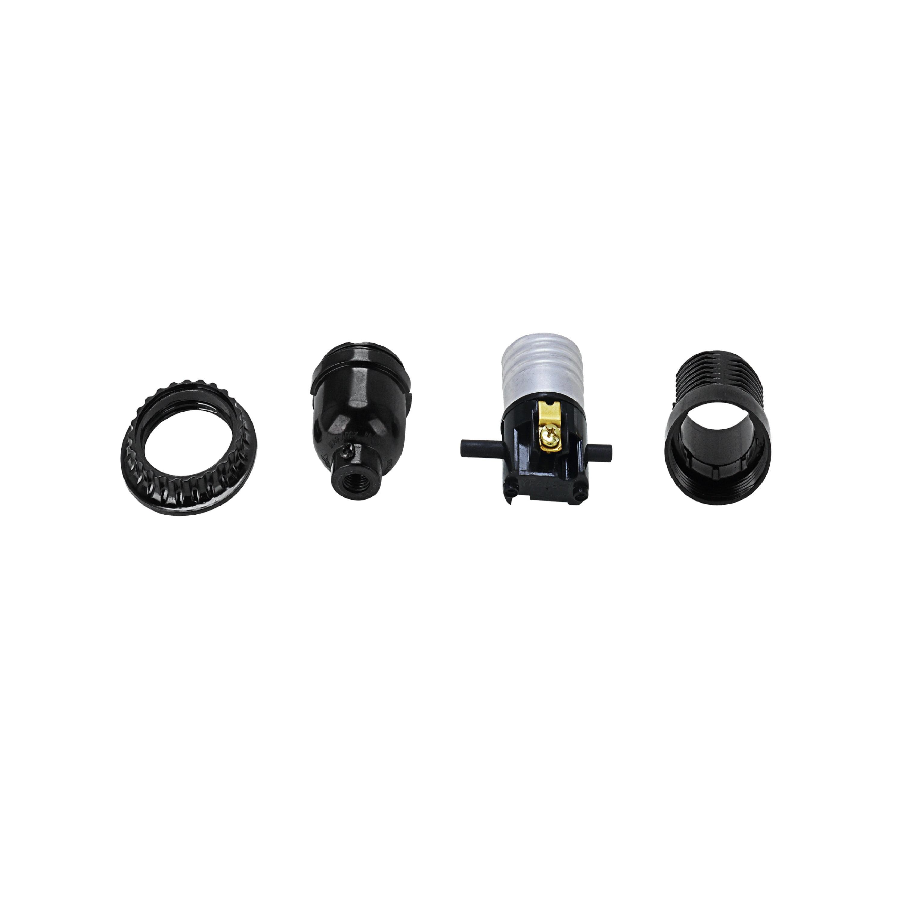 Aspen Creative 21314-11, Push Through Phenolic Lamp Socket in Black