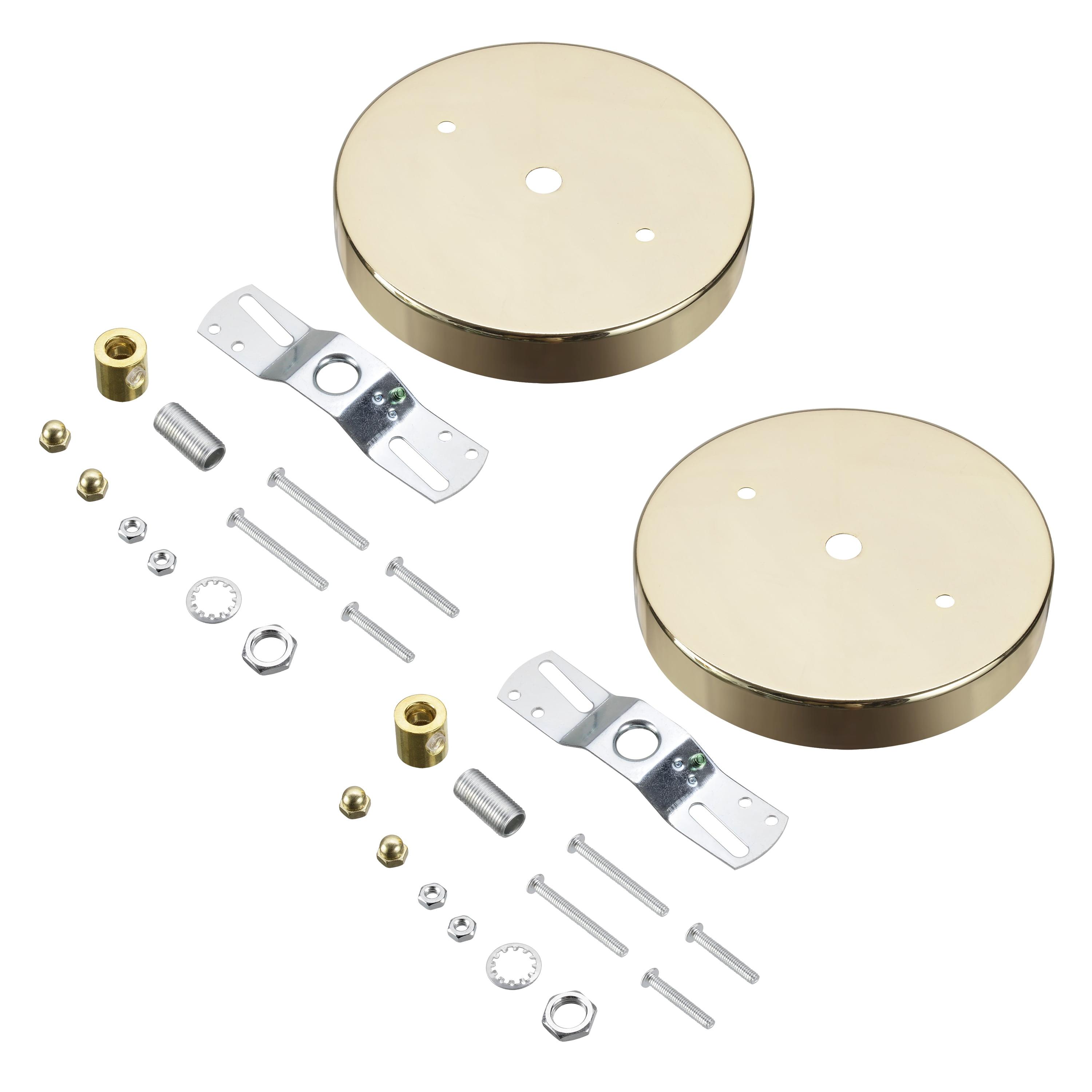 Brass 4.75" Round Light Fixture Canopy Kit, 2 Pack