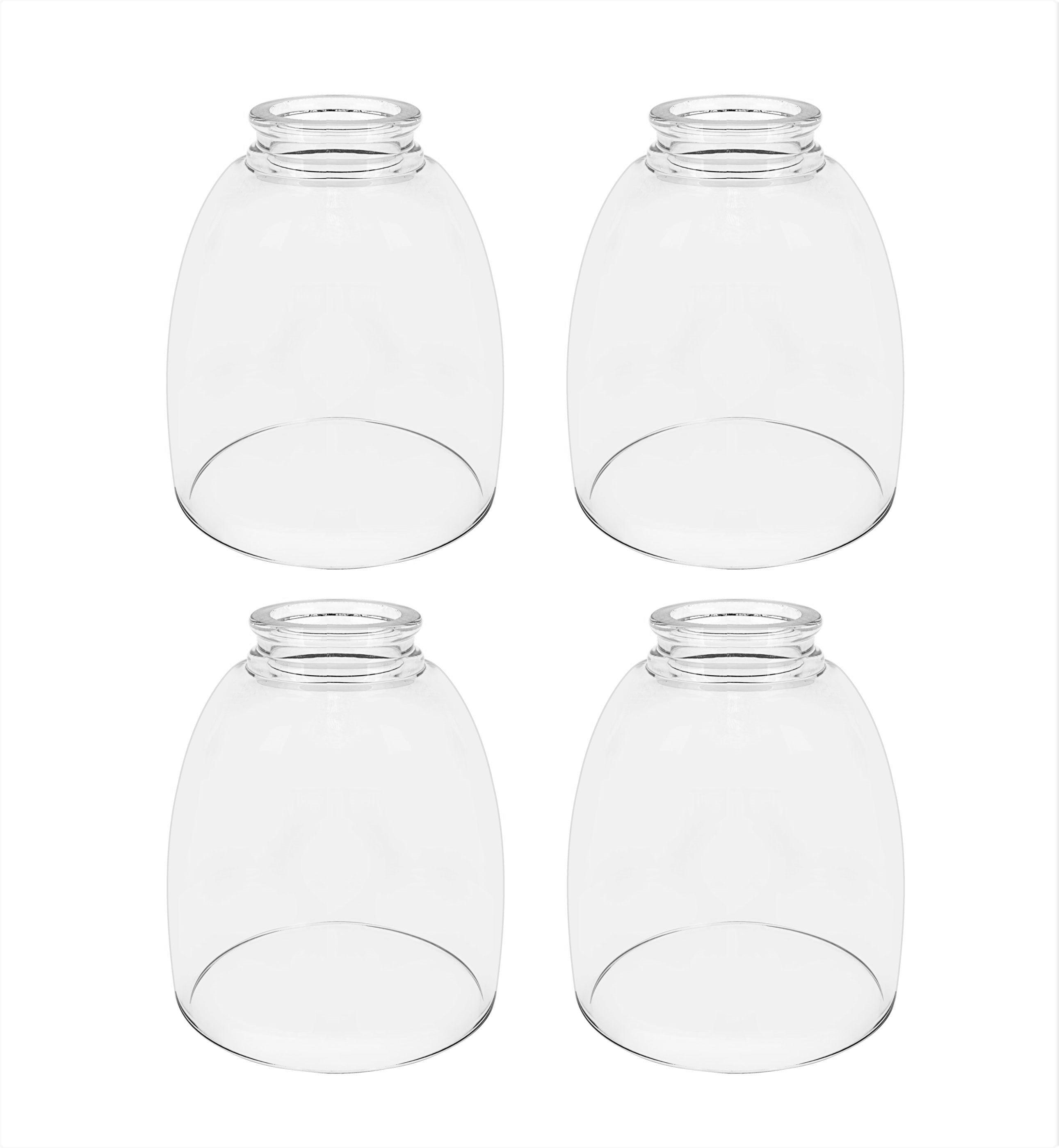 Clear Glass Bell Replacement Shades, 5.5" Height, 4 Pack