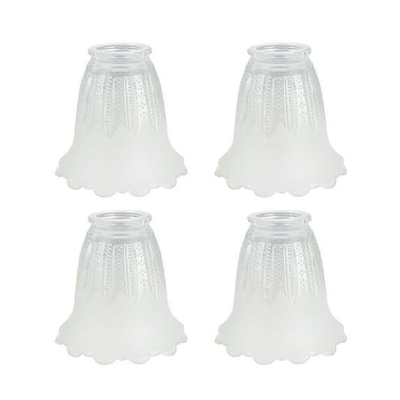 Aspen Creative 23078-4 Clear & Frosted Transitional Style Replacement Glass Shade, 2-1/8" Fitter Size, 4-1/2" high x 5" diameter, 4 Pack