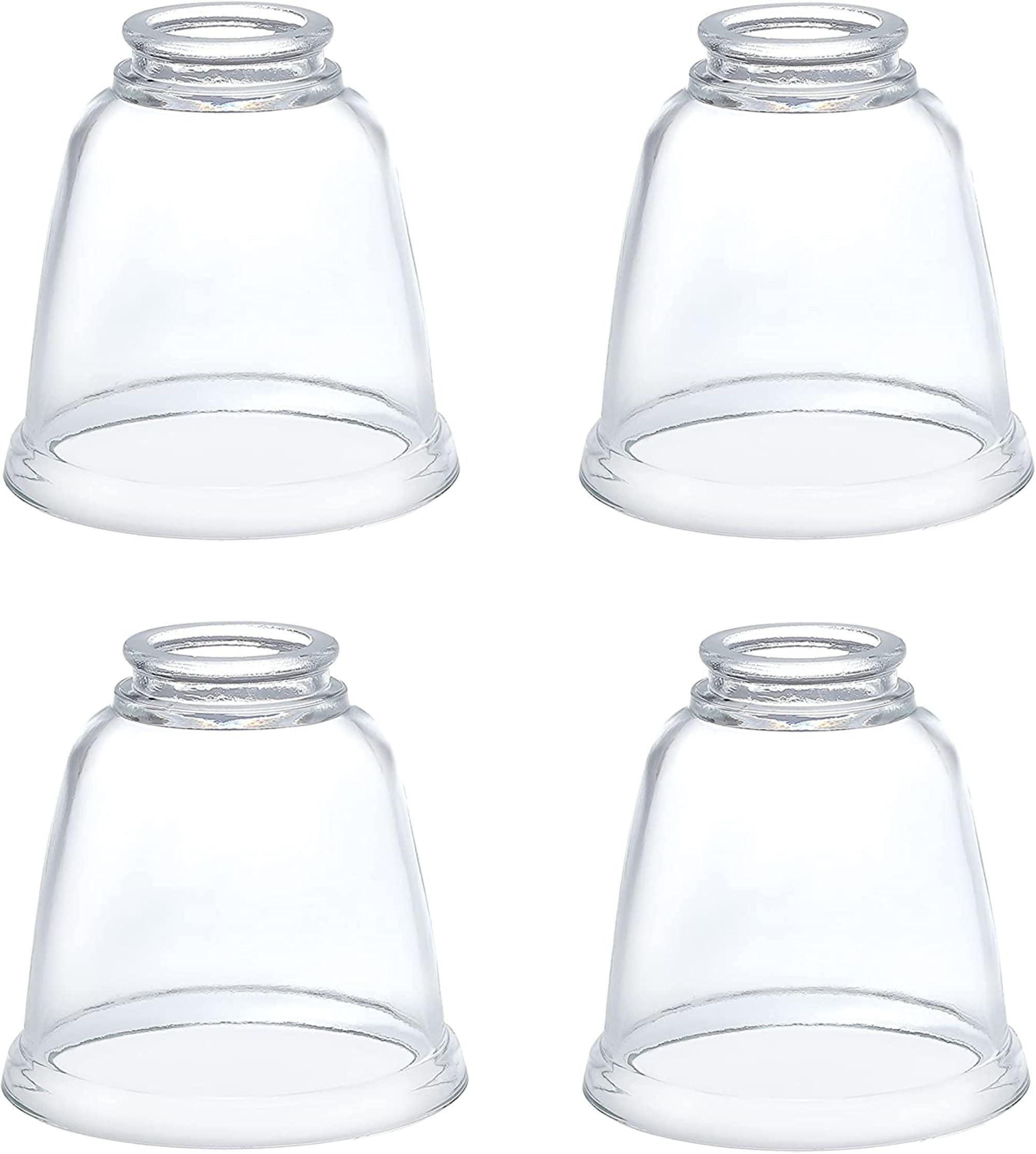 Clear Glass Bell Ceiling Fan Replacement Shades, 4-Pack