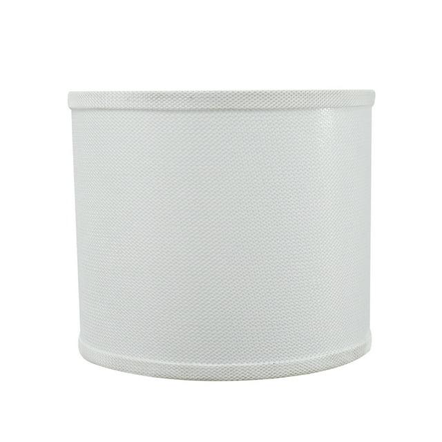Aspen Creative 31101 Transitional Drum (Cylinder) Shaped Spider Construction Lamp Shade in White, 12" wide (12" x 12" x 10")