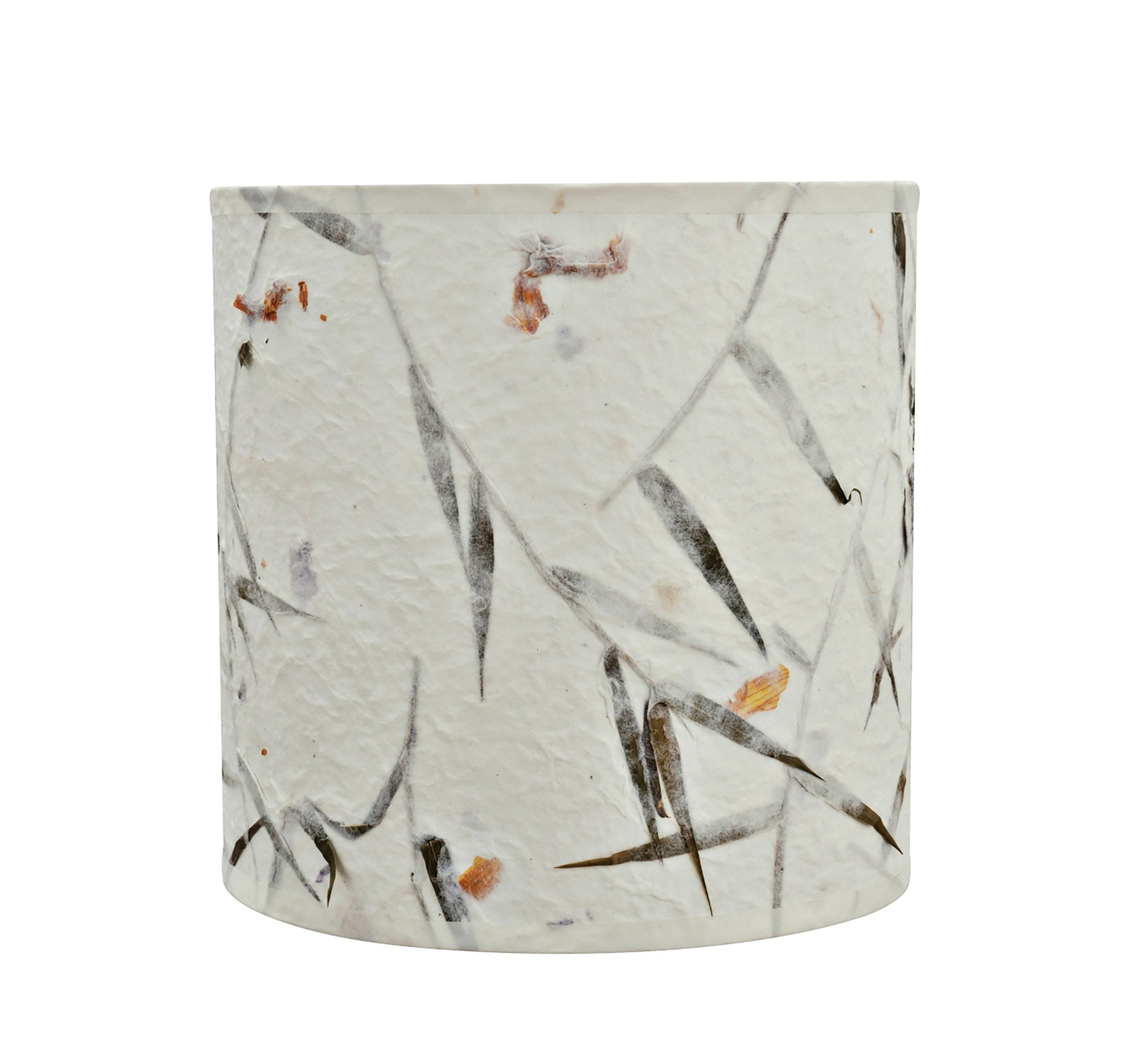 8" Off-White Petal Paper Drum Lamp Shade