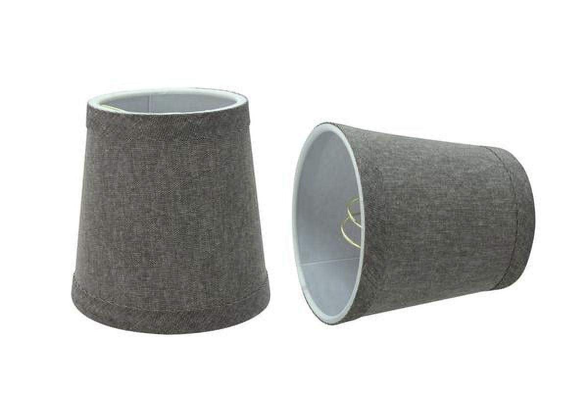 Aspen Creative 32716-2 Small Hardback Empire Shape Chandelier Clip-On Lamp Shade Set (2 Pack), Transitional Design in Grey, 4" bottom width (3" x 4" x 4")