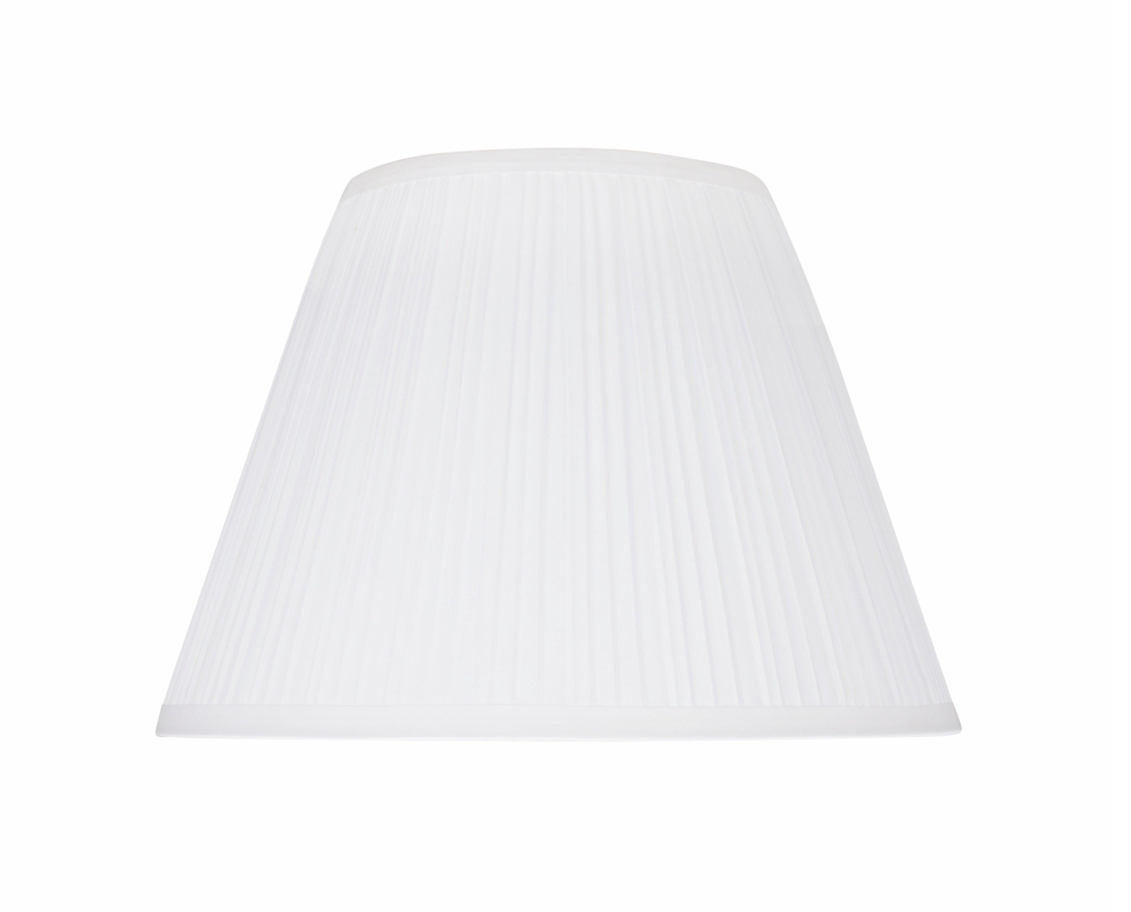 White Pleated Tetoron Cotton Empire Lamp Shade, 13"