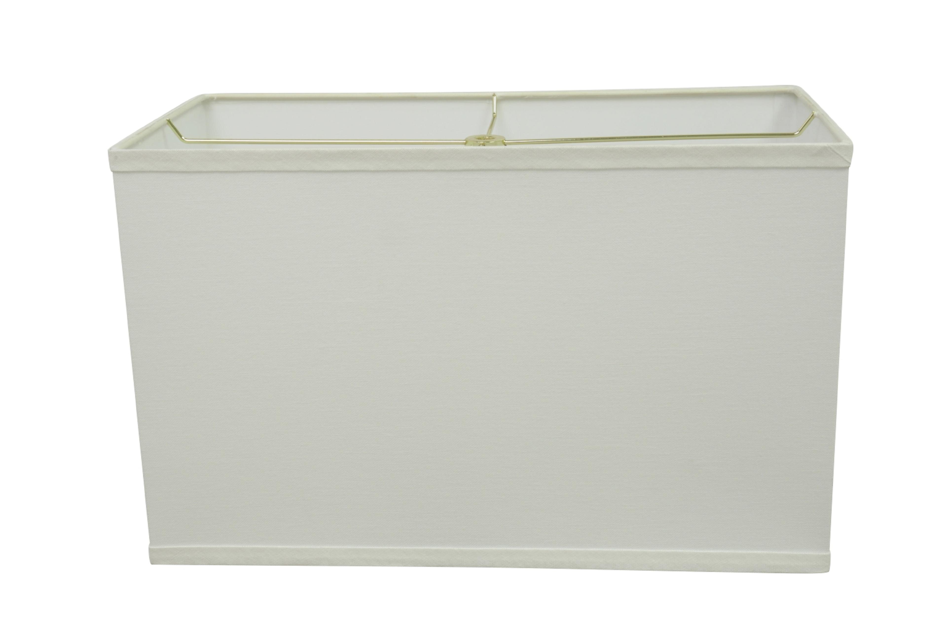 White Linen Rectangular Hardback Lamp Shade 16" x 10"