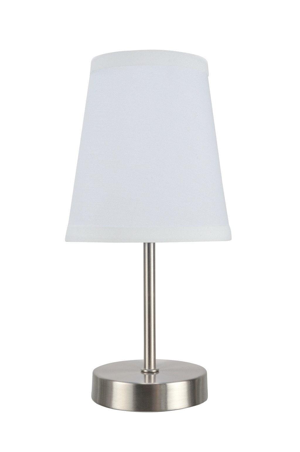 White Satin Nickel Kids' Candlestick Table Lamp Set