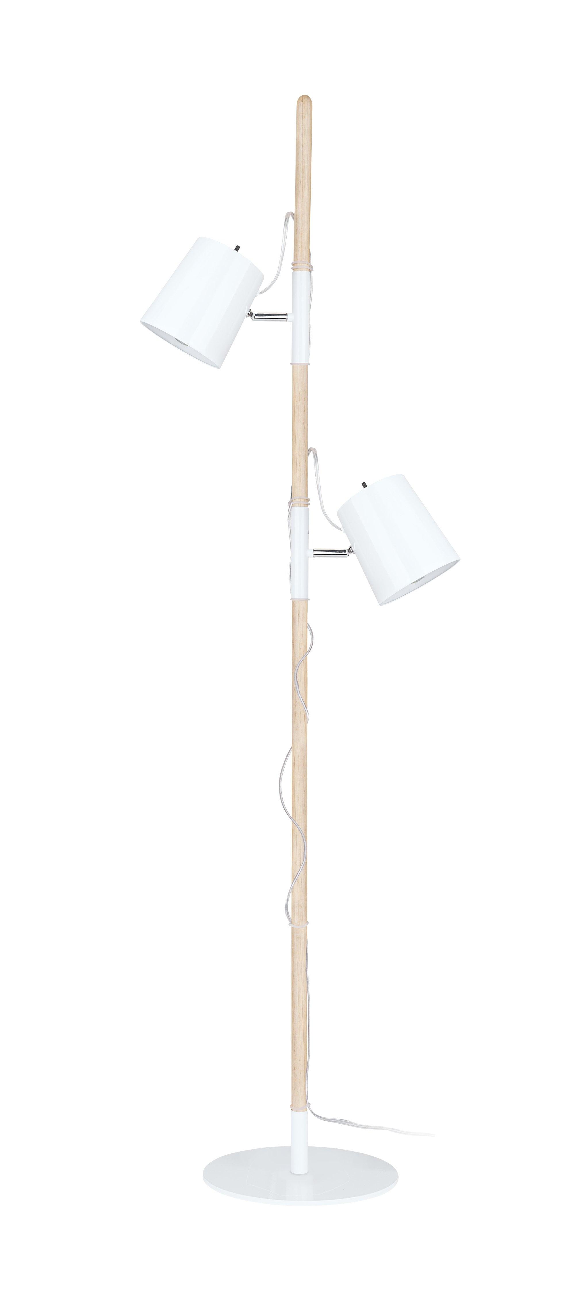 Aspen Creative 45018-11, Two-Light Adjustable Tree Floor Lamp, Modern Design in Matte White, 61-1/2" High