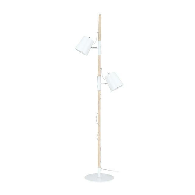 Aspen Creative 45018-11, Two-Light Adjustable Tree Floor Lamp, Modern Design in Matte White, 61-1/2" High