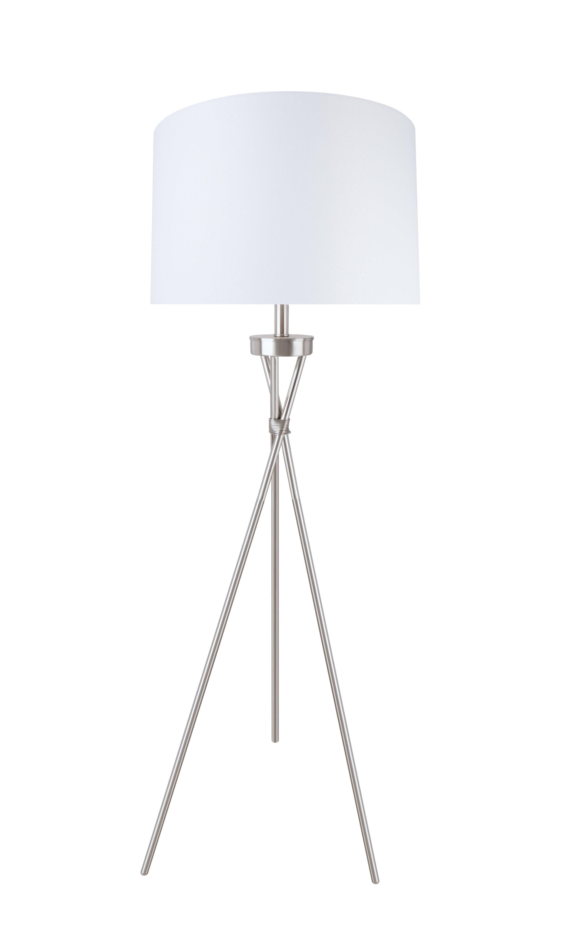 Aspen Creative 45022-11, Tripod Floor Lamp, Transitional Design in Satin Nickel, 59" High