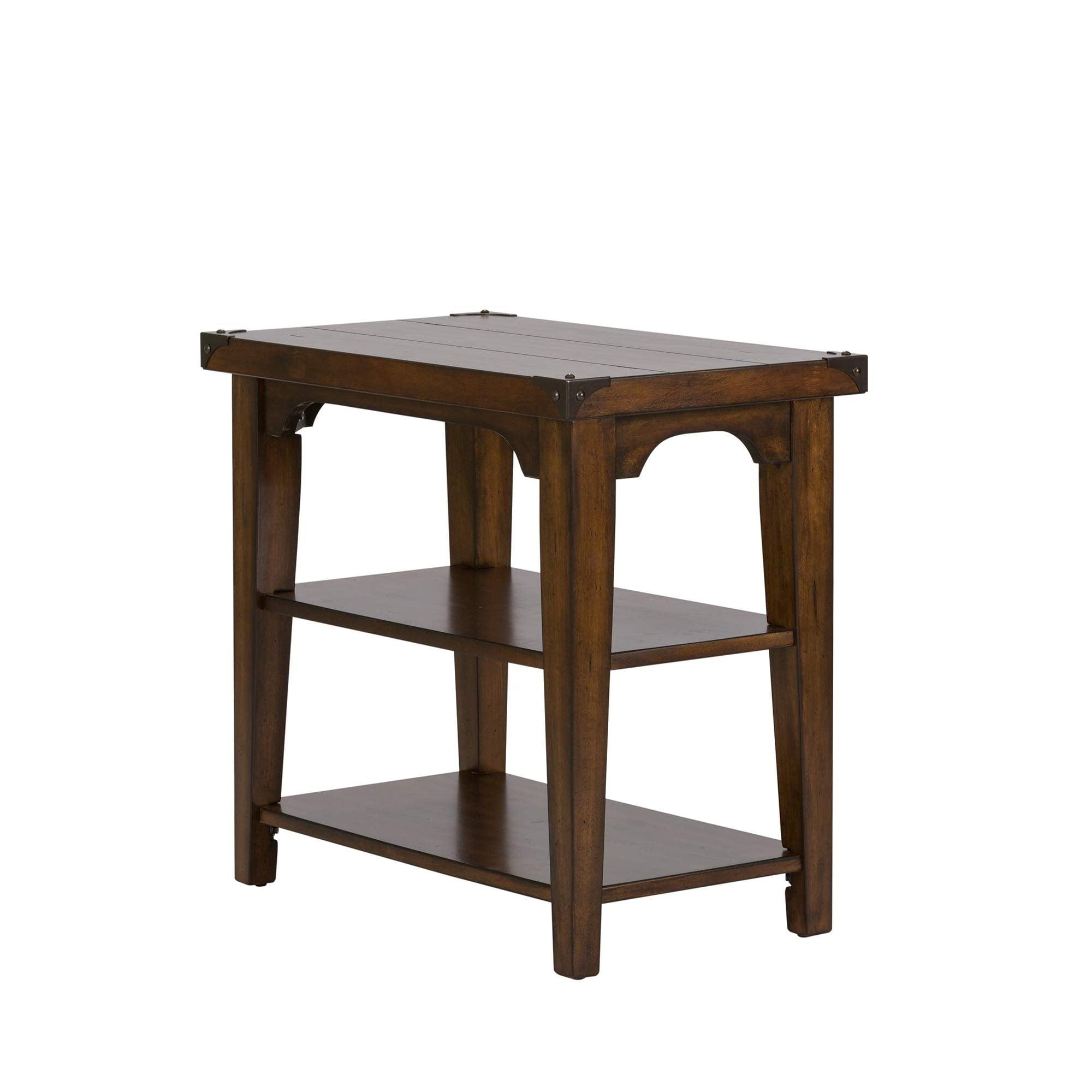 Aspen Skies Medium Brown Wood and Metal Side Table with Storage