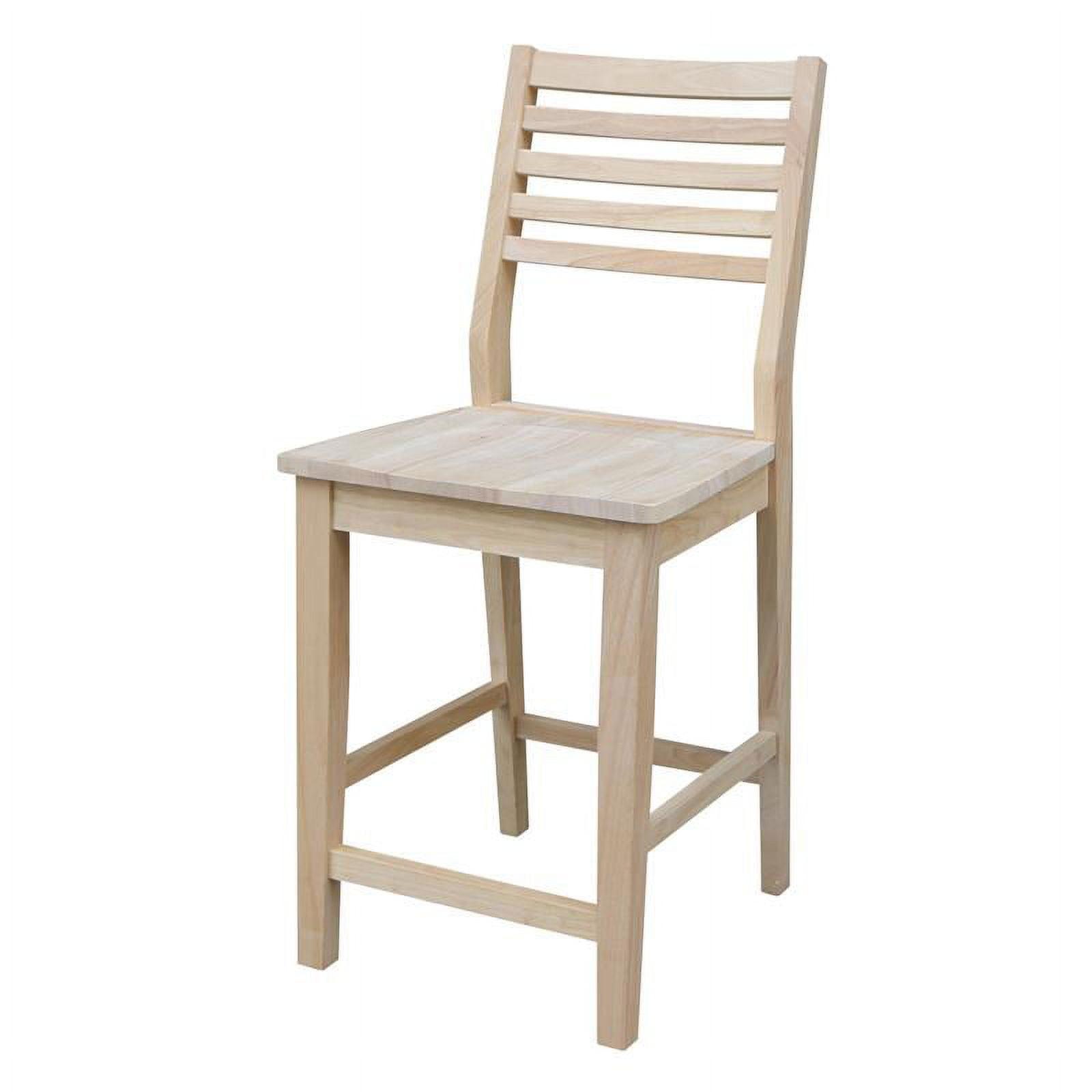 Aspen Solid Brown Wood Counter Height Slat Stool