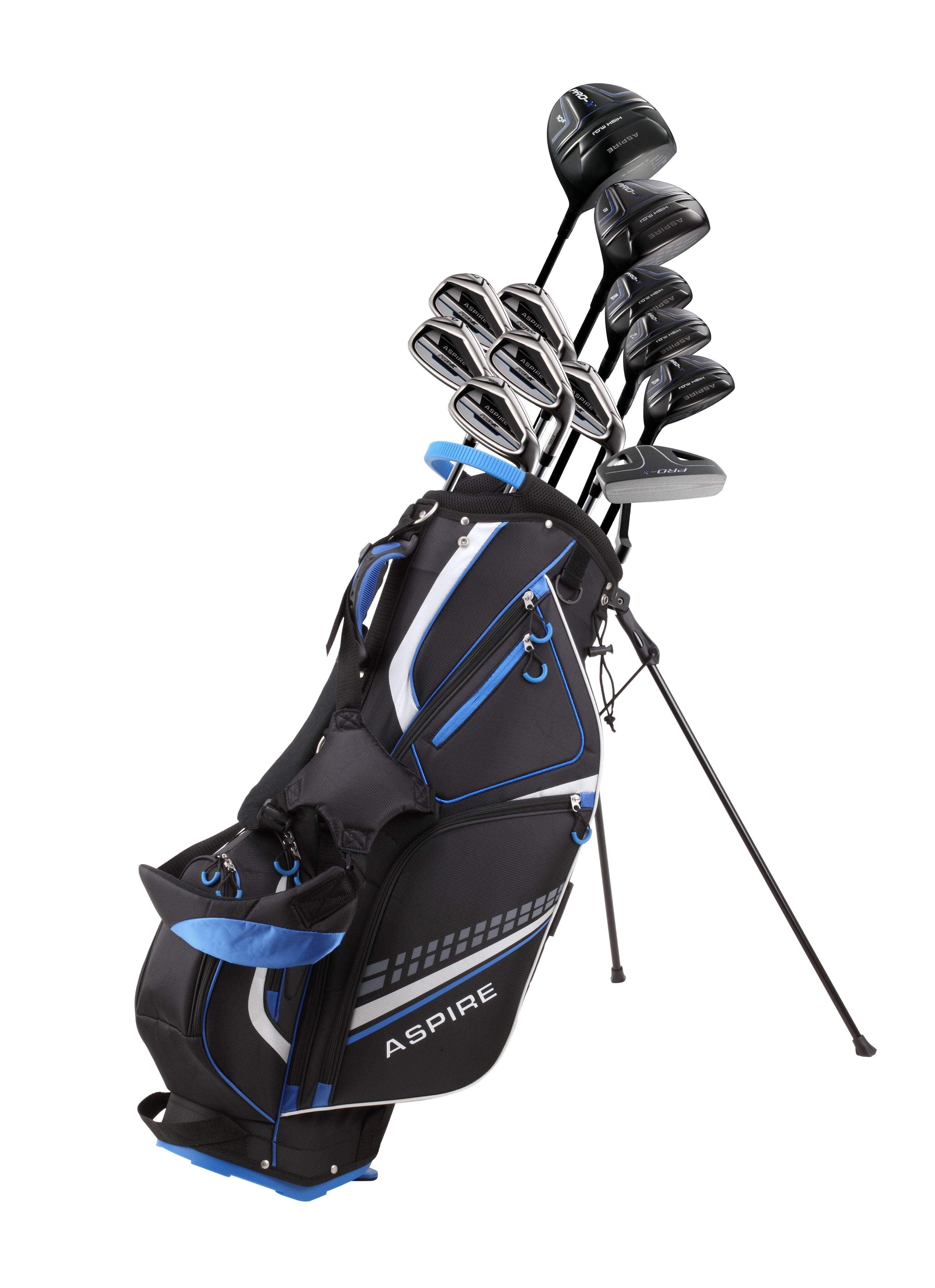 Aspire PRO-X 19 Piece Men's Complete Right Hand Golf Club Package Set - Tall Size