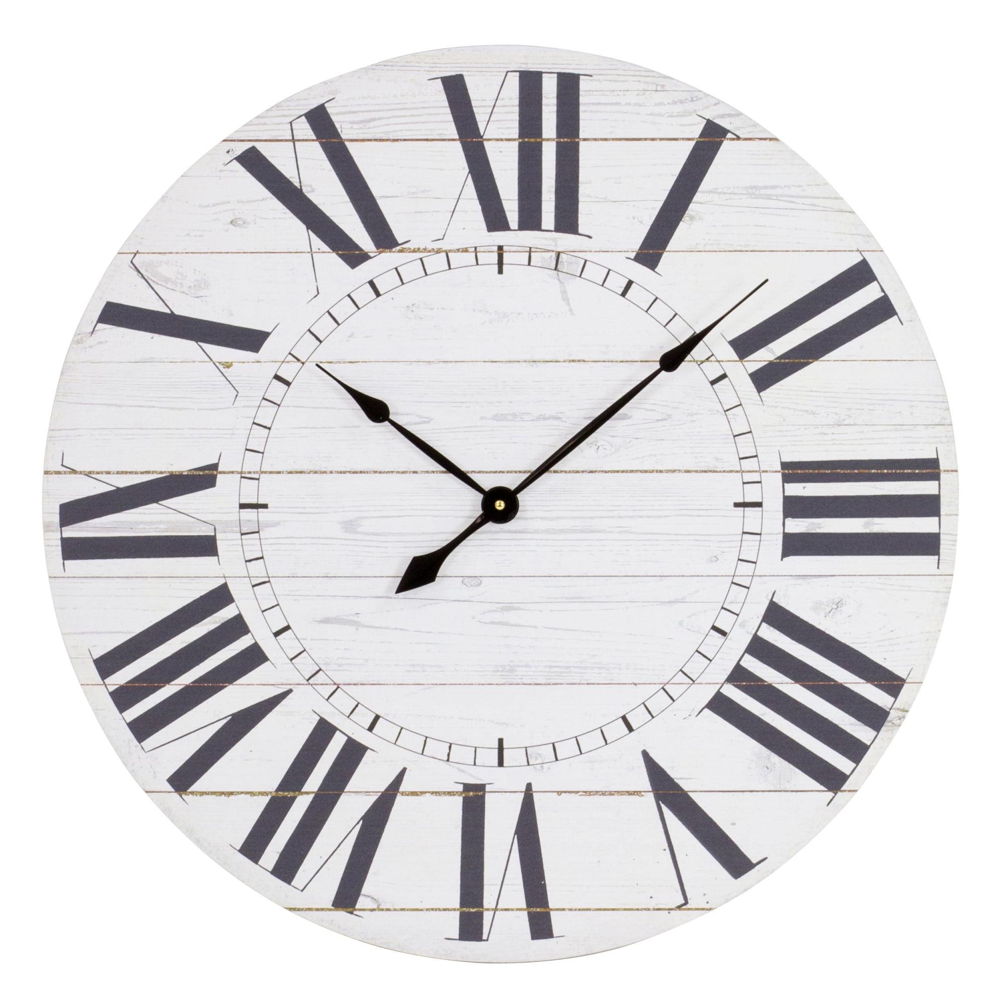 Estelle 23" White Wood Shiplap Wall Clock