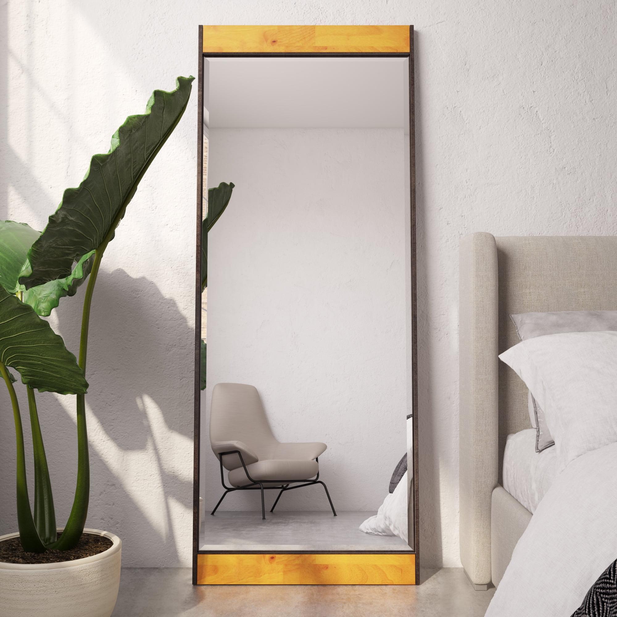 Mercury Row® Cliveden Rectangular Wood & Metal Industrial Floor Mirror