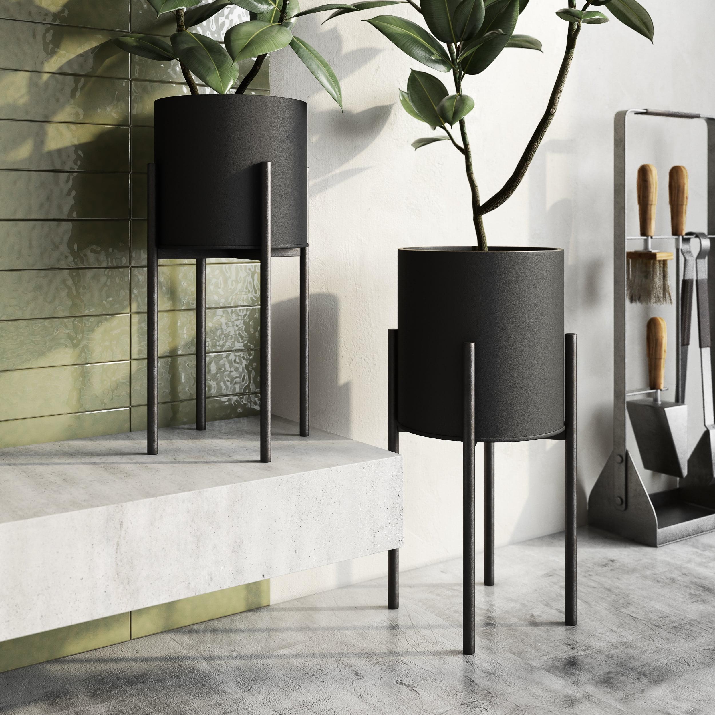 Aspire Home Accents Jaxon Modern Black Planters (Set of 2)