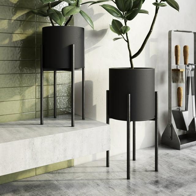 Aspire Home Accents Jaxon Modern Black Planters (Set of 2)