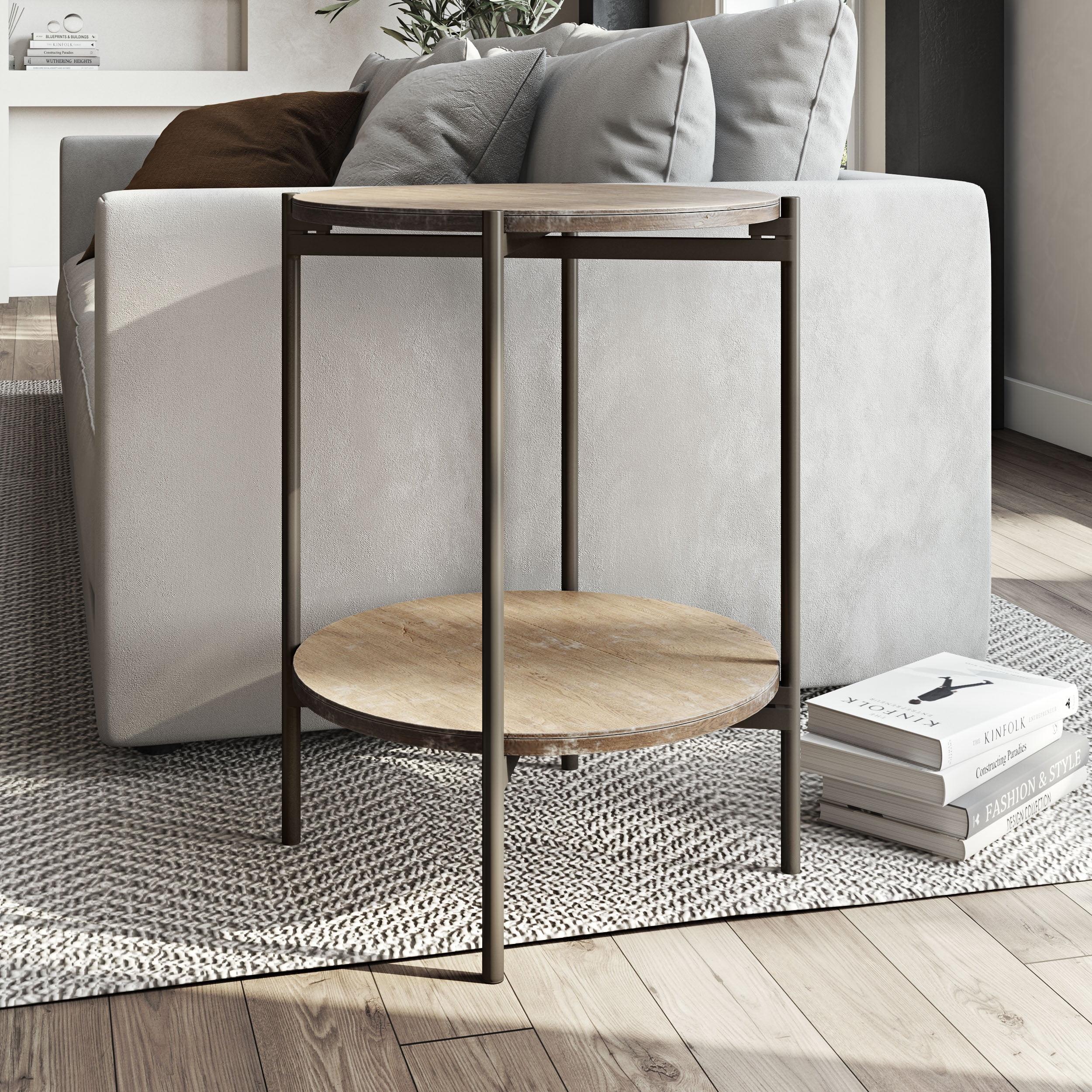 Aspire Home Accents Kamryn Modern Accent Table - 23.5"H x 16.5"W x 16.5"D Walnut Natural Finish