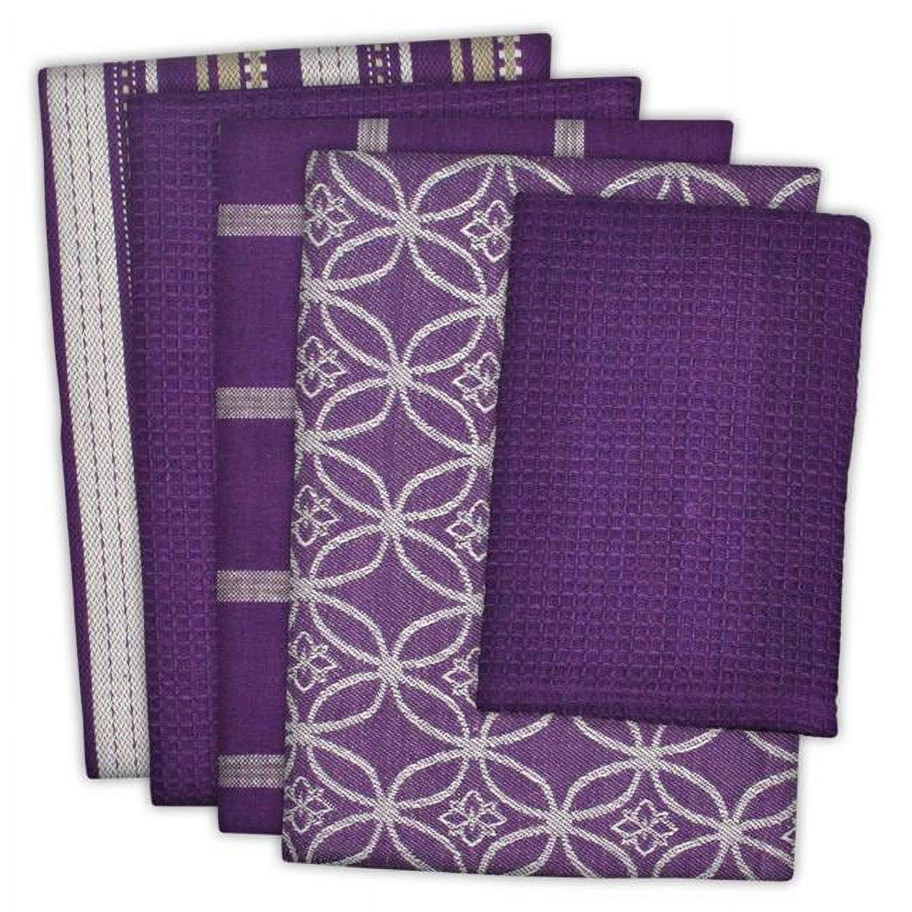 Design Imports  Eggplant Asst Dishtowel & Dishcloth Set/5