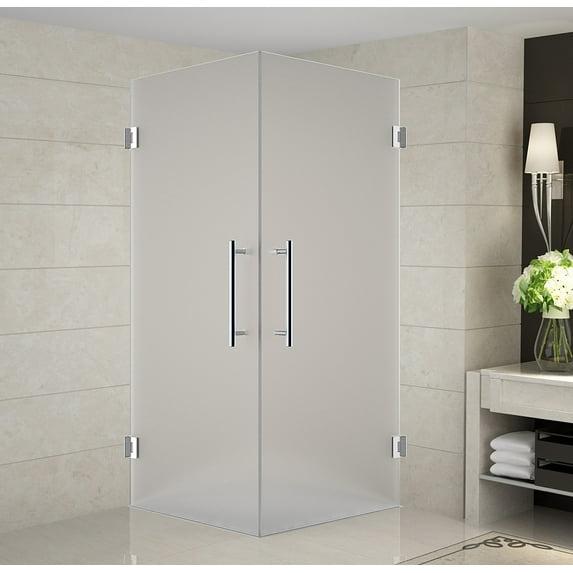 Vanora Completely Frameless 32" x 72" Square Hinged Shower Enclosure