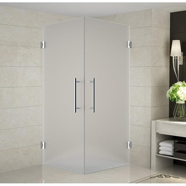 Vanora Completely Frameless 32" x 72" Square Hinged Shower Enclosure
