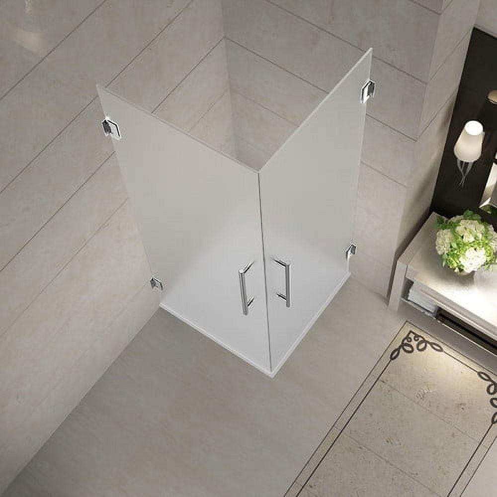 Vanora Completely Frameless 32" x 72" Square Hinged Shower Enclosure