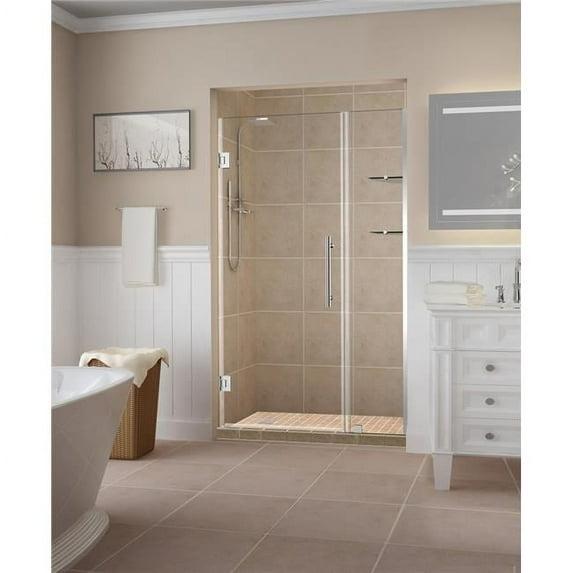 Aston SDR960EZ-CH-5222-10 Belmore GS 51.25 to 52.25 x 72 in. Frameless Hinged Shower Door with Glass Shelves - Chrome