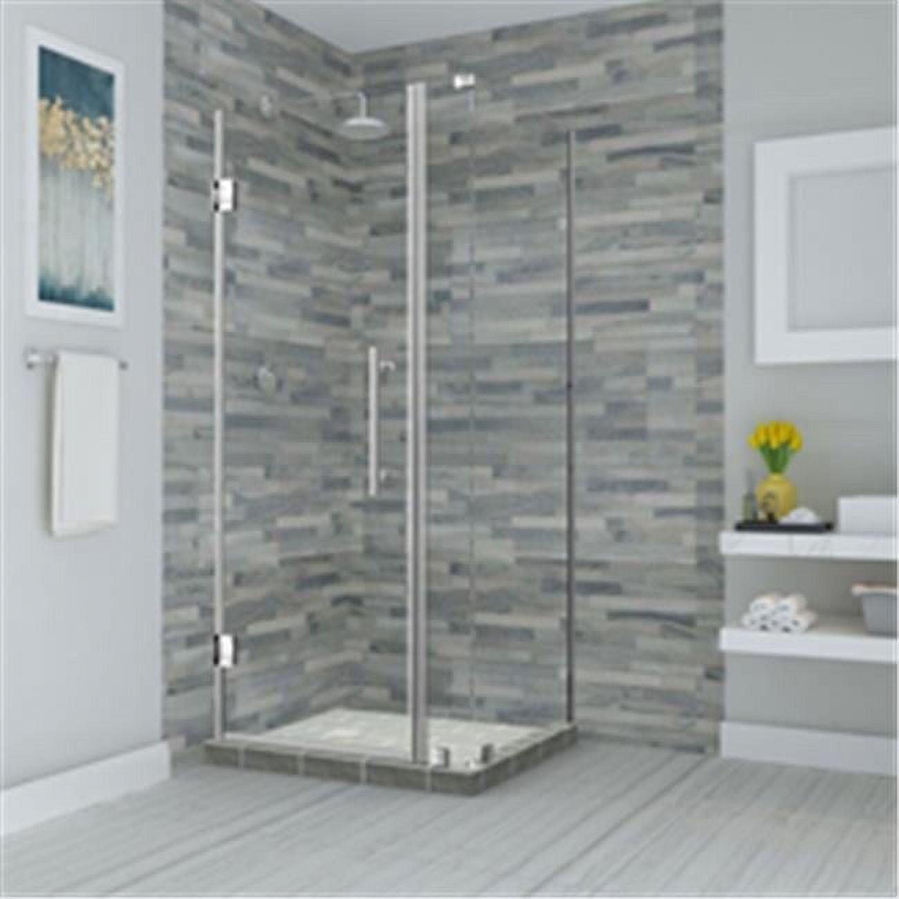 Bromley Frameless Stainless Steel Hinged Corner Shower Enclosure