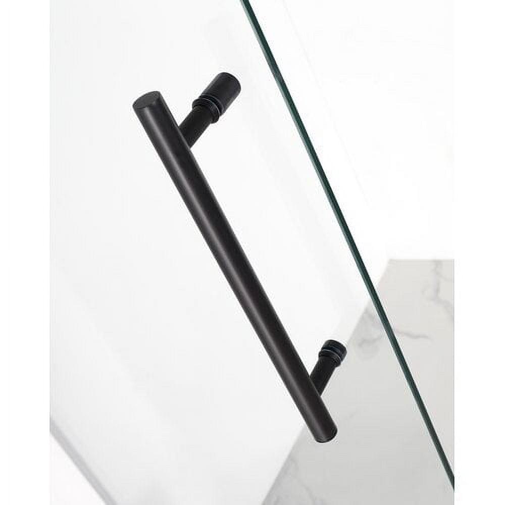 Kinkade Matte Black Frameless Pivot Shower Door with Clear Glass