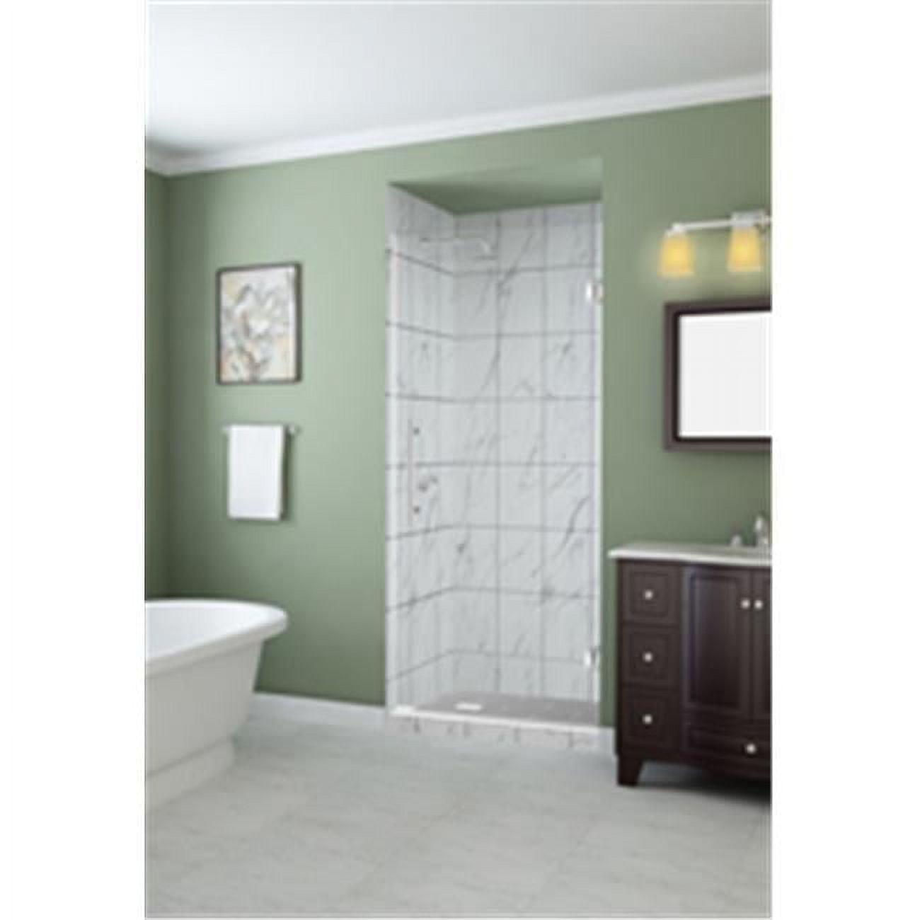 Kinkade 32.75" - 33.25" W x 72" H Frameless Hinged Shower Door