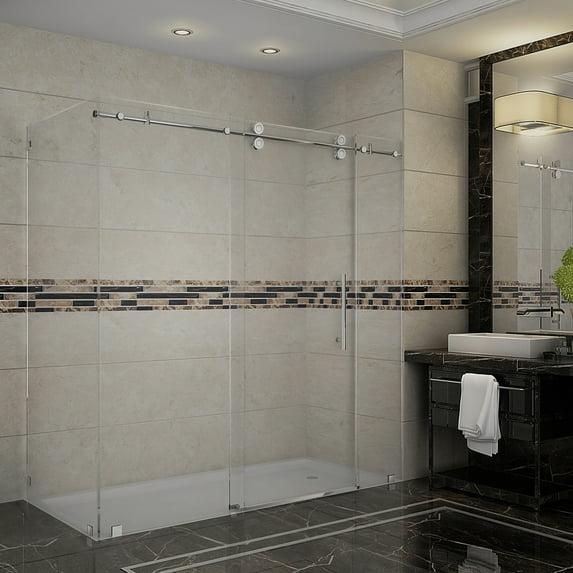 Langham 72" W x 33.8125" D x 75" H in Single Sliding Shower Door