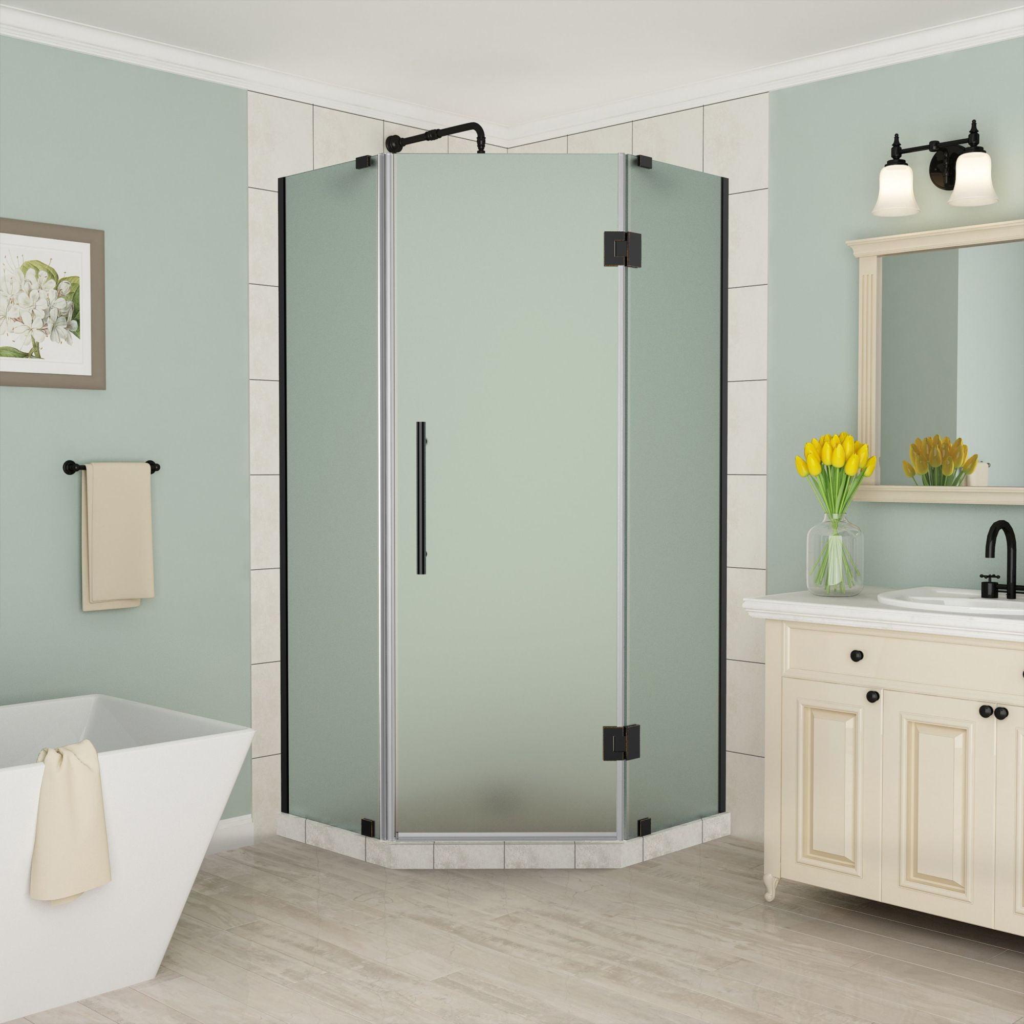 Merrick Frameless 40" x 72" Neo-Angle Hinged Shower Enclosure