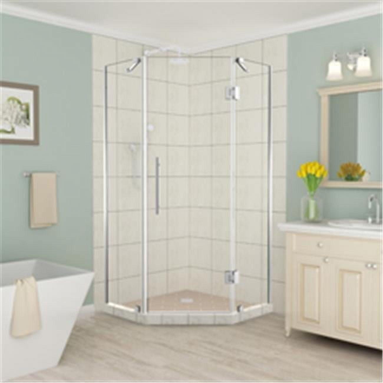 Aston SEN966EZ-CH-34-10 Merrick 34" x 72" Neo Angle Hinged Shower Enclosure