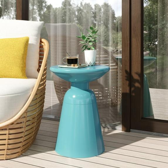 Aston Metal Outdoor Side Table, Teal