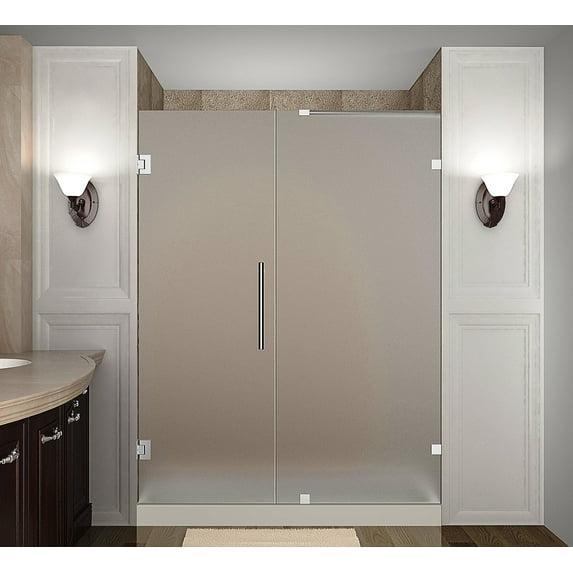 Aston Nautis 72" H Hinged Frameless Shower Door SDR985F-CH-53-10