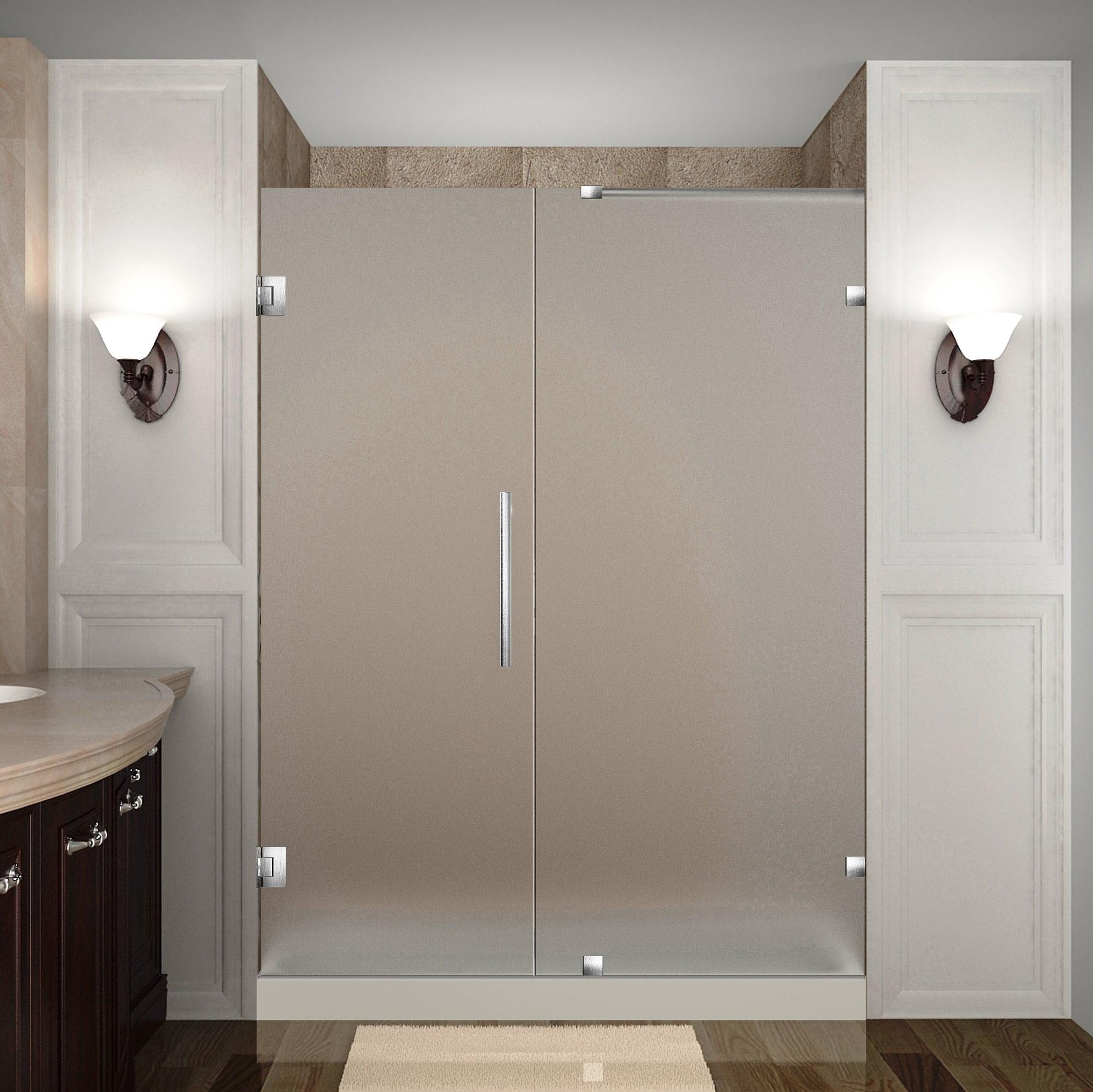 Nautis 56" x 72" Hinged Completely Frameless Shower Door