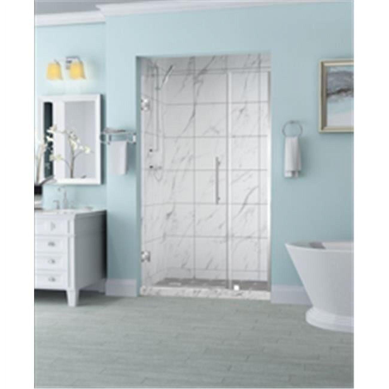 Belmore 33'' x 72'' Frameless Hinged Shower Door in Stainless Steel