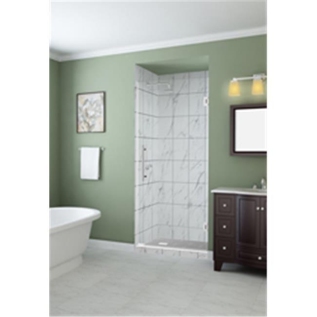 Aston SDR997EZ-CH-23-10 72 x 22.75-23.25 x 0.375 in. Kinkade Frameless Hinged Shower Door - Chrome