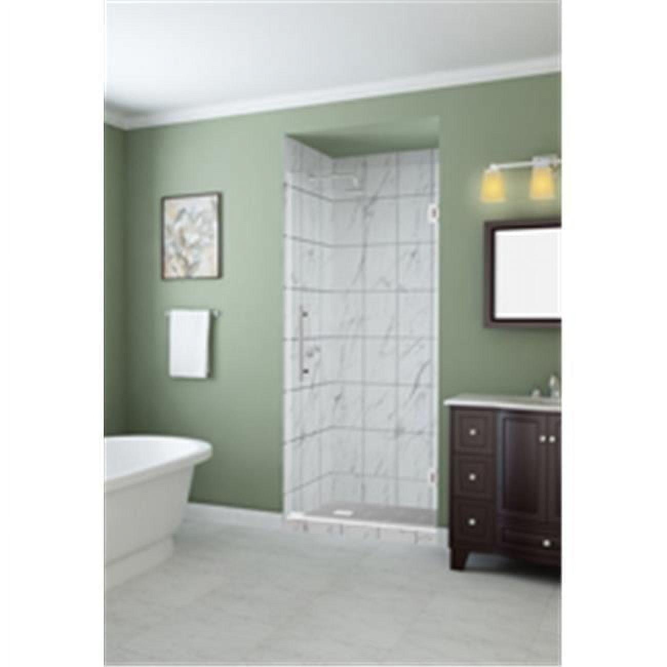 Aston Kinkade 26.75" - 27.25" W x 72" H Hinged Frameless Shower Door SDR997EZ-CH-27-10