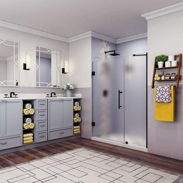 Aston Sdr965ez-5828-10 Belmore 72" High X 58" Wide Hinged Frameless Shower Door - Black