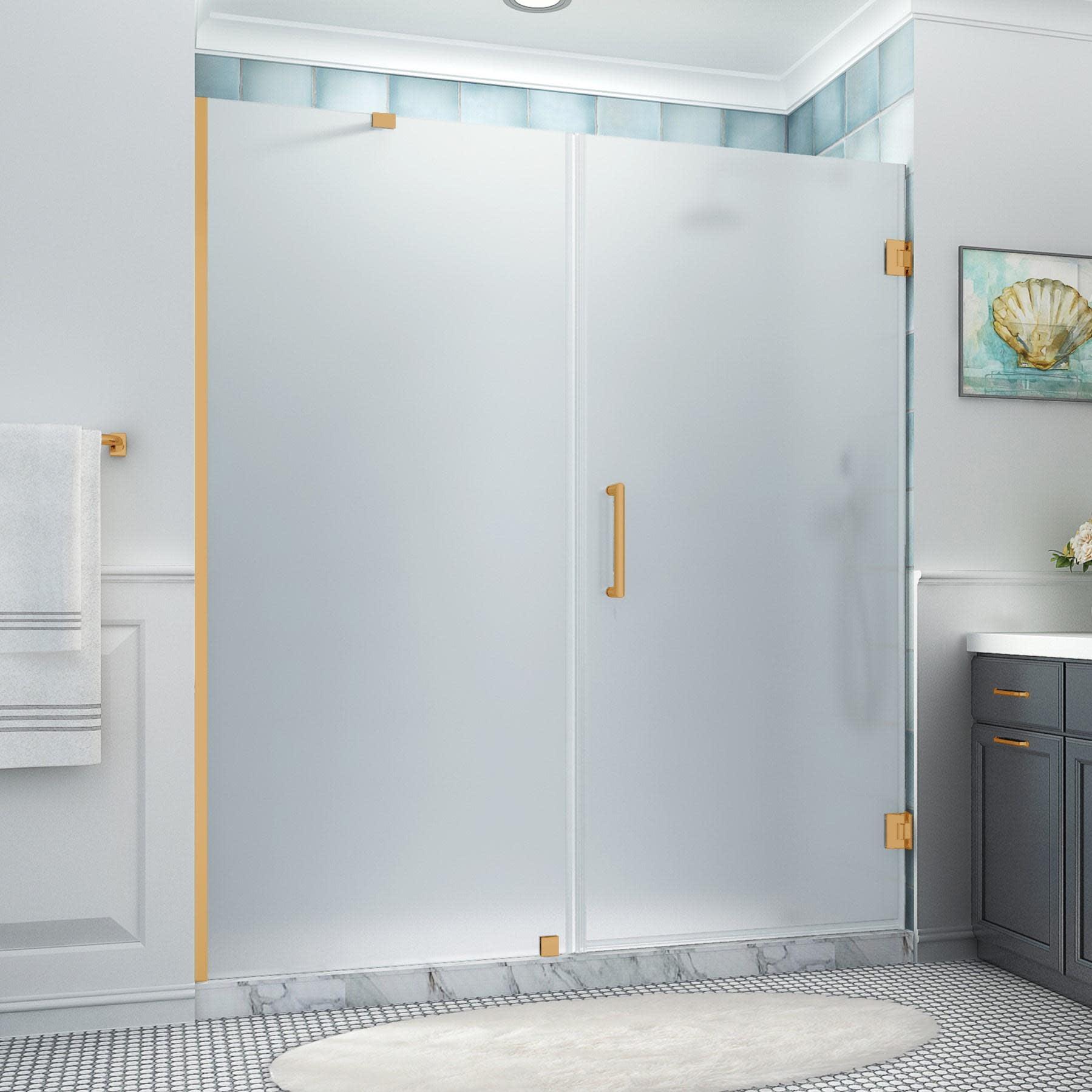 Aston Sdr965fruw-723880 Belmore Xl 80" High X 72" Wide Hinged Frameless Shower Door - Gold