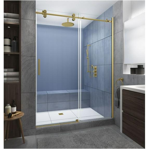 Aston Langham XL 56 - 60" W x 80" H Sliding Frameless Shower Door SDR978EZ.UC-BG-6080-L