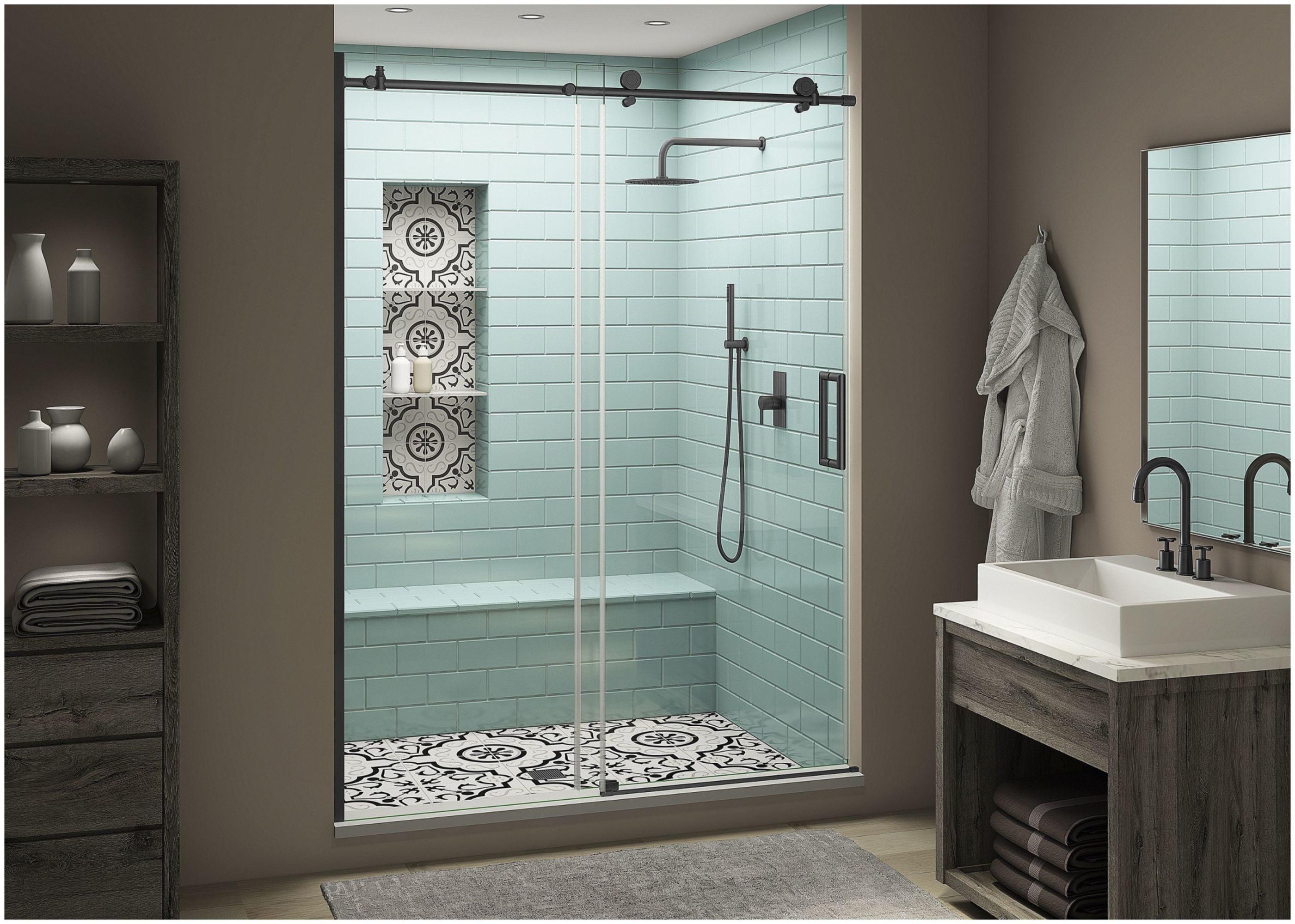 Coraline XL 44" W x 80" H Single Sliding Frameless Shower Door