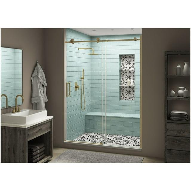 Coraline XL 56" W x 80" H Single Sliding Frameless Shower Door