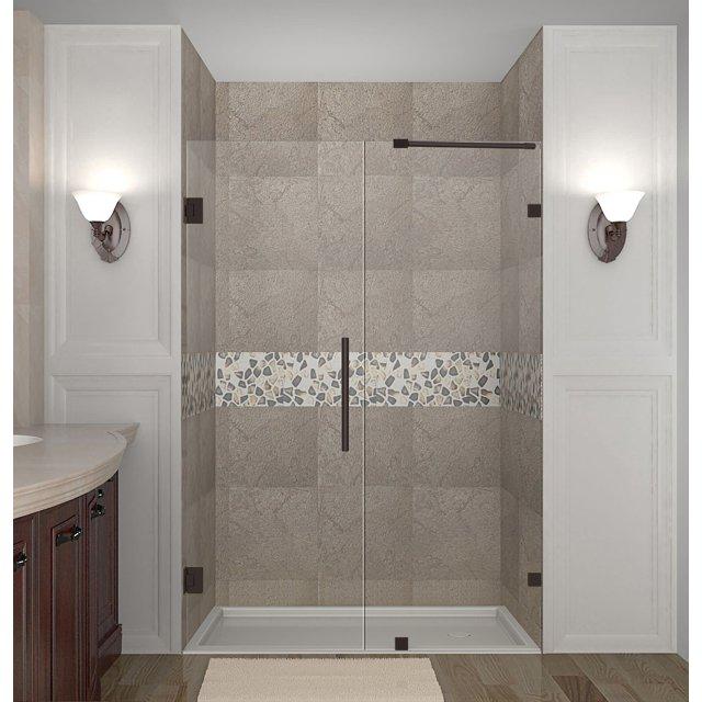 Aston Nautis 66.25" - 67.25" x 72" Hinged Frameless Shower Door SDR985-NBR-67-10