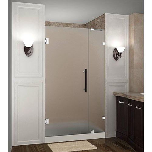 Nautis 32" Chrome Frameless Frosted Glass Hinged Shower Door