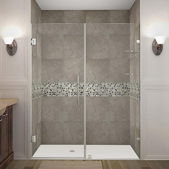 Nautis GS 60" W x 72" H Hinged Frameless Shower Door